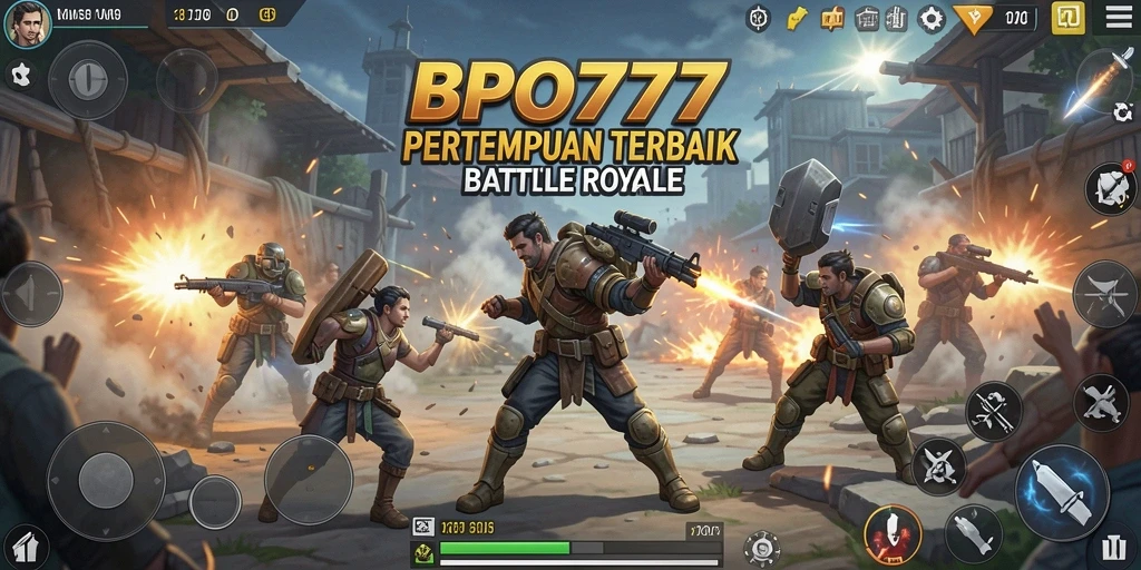 Gameplay BPO777 yang intens dan mendebarkan dalam pertarungan Battle Royale.