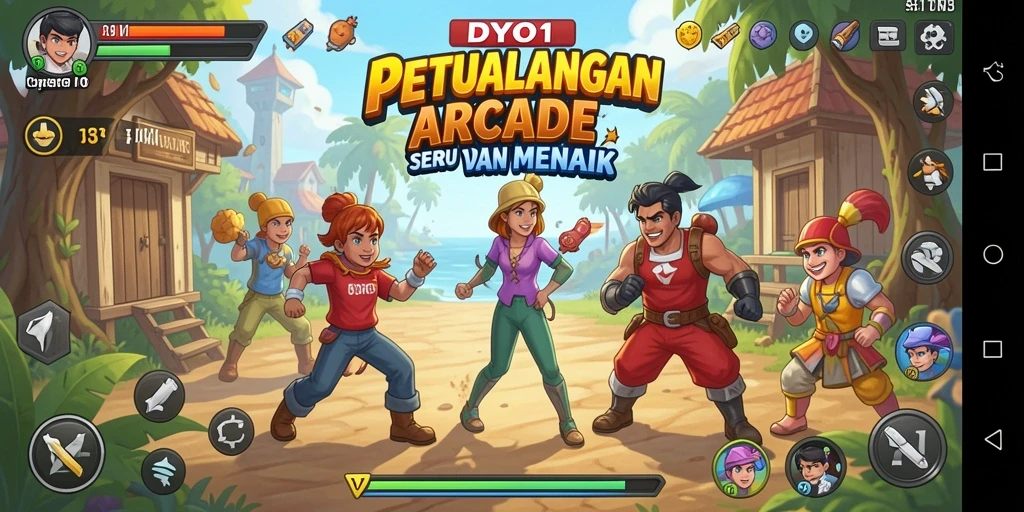 Screenshot DYO1 menampilkan aksi gameplay penuh warna dan menantang.