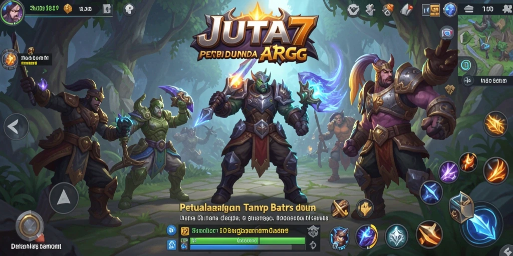 Gameplay seru JUTA7 dengan pertarungan epik dan karakter yang beragam.