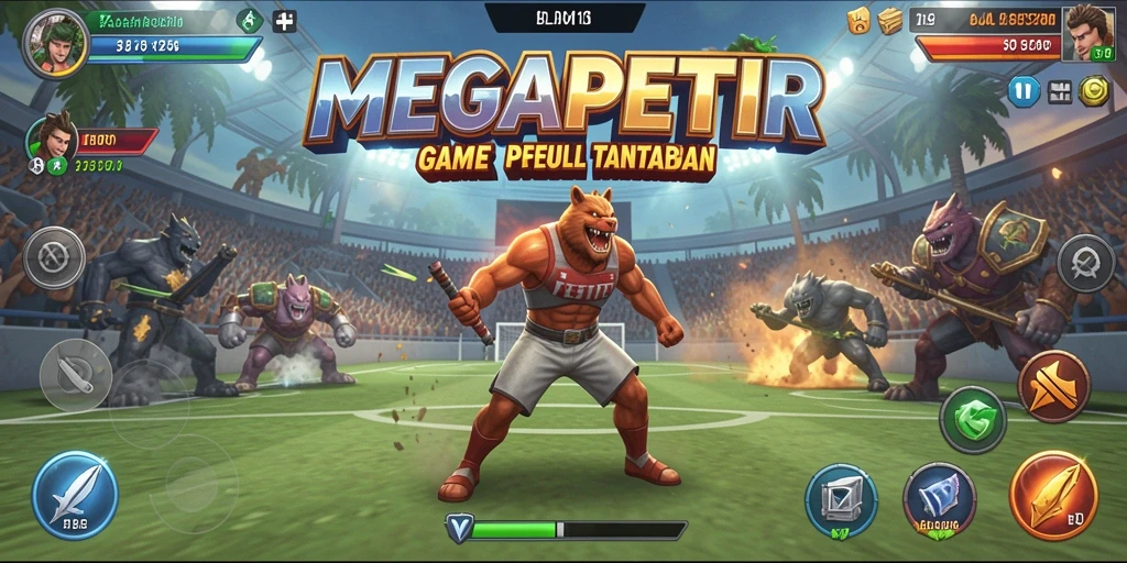 Tampilan gameplay seru dan dinamis di MEGAPETIR.
