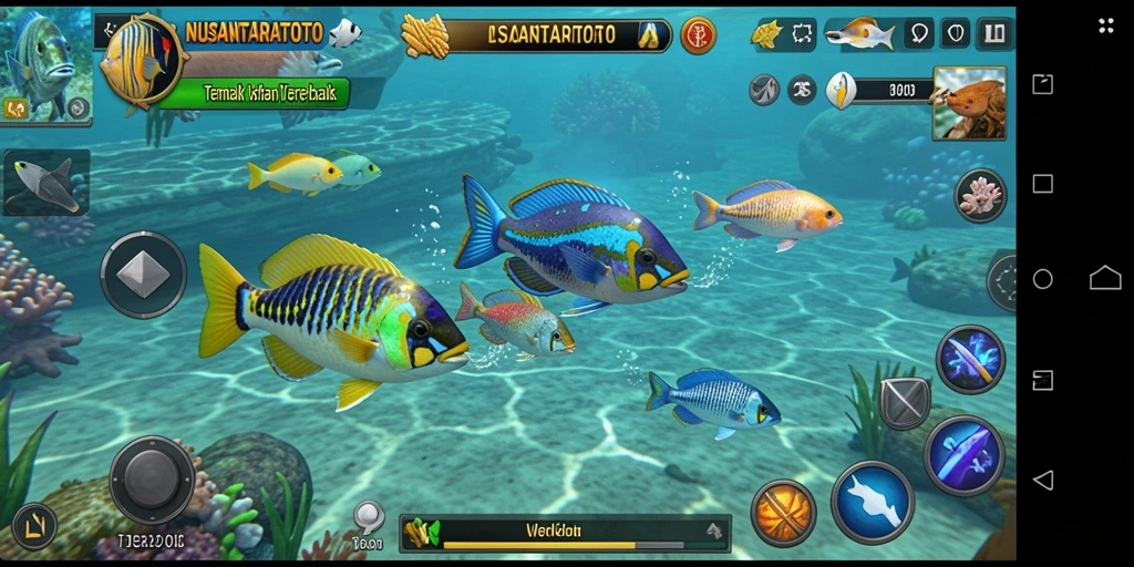 Tampilan gameplay seru NUSANTARATOTO saat menangkap ikan.