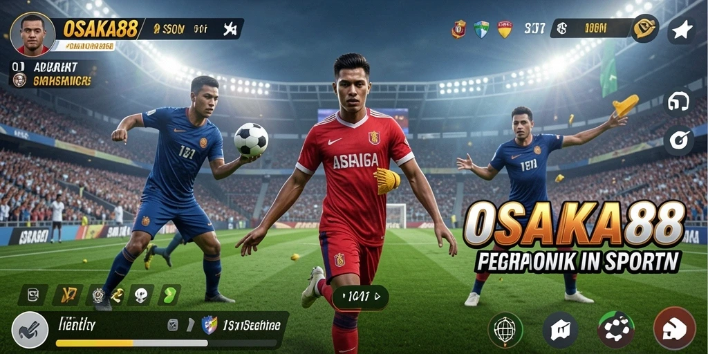 Screenshot OSAKA88 menampilkan aksi seru dalam permainan olahraga.