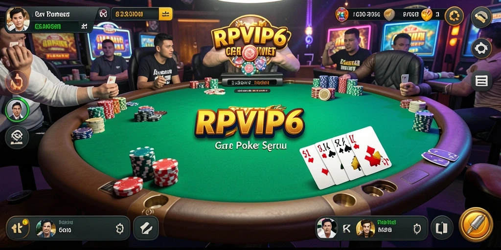 Tampilan gameplay RPVIP6 yang menarik dan mendebarkan saat bermain Poker.