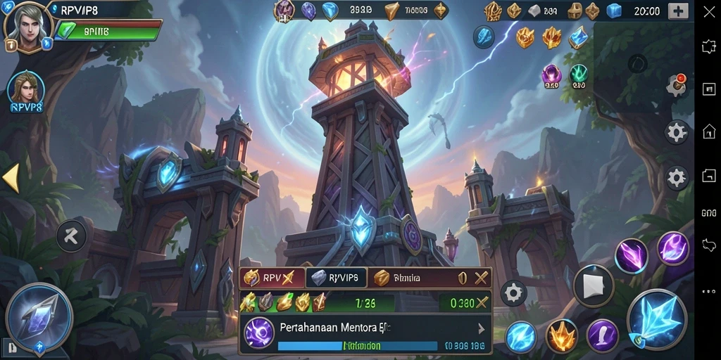 Tampilan menarik dari gameplay Tower Defense yang menegangkan.