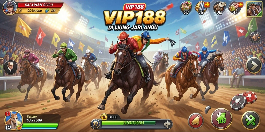Screenshot VIP188 menampilkan aksi balapan yang mendebarkan dan grafis berkualitas tinggi.
